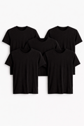 Pack 5 Polos Básicos Hombre Regular Negro