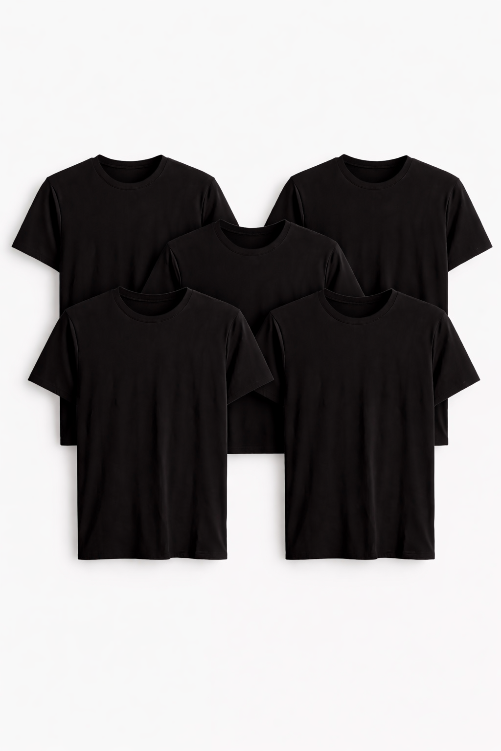 Pack 5 Polos Básicos Hombre Regular - Negro / Blanco